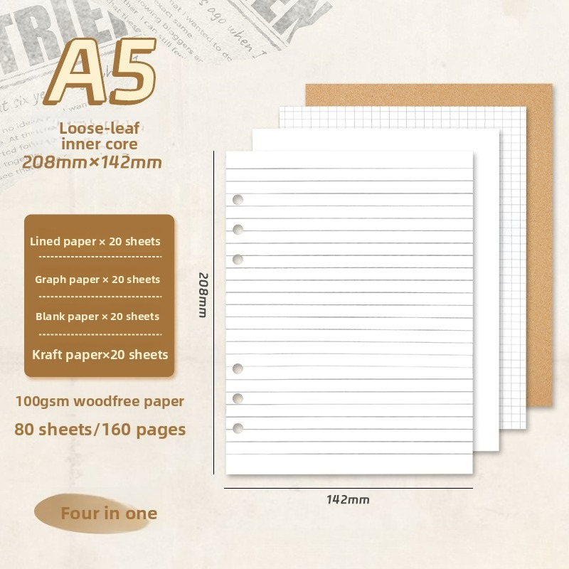 A5 Loose Leaf Notebook Refill  - A5 Spiral Dotted Grid Notebook 评论和价格