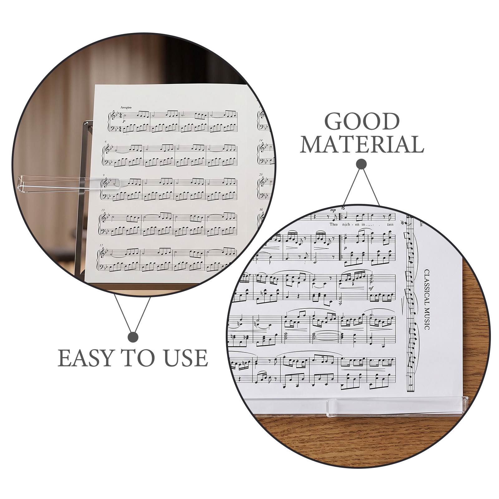 6Pairs Clear Acrylic Music Sta - Clear Acrylic Book Stand Holder 评论和价格