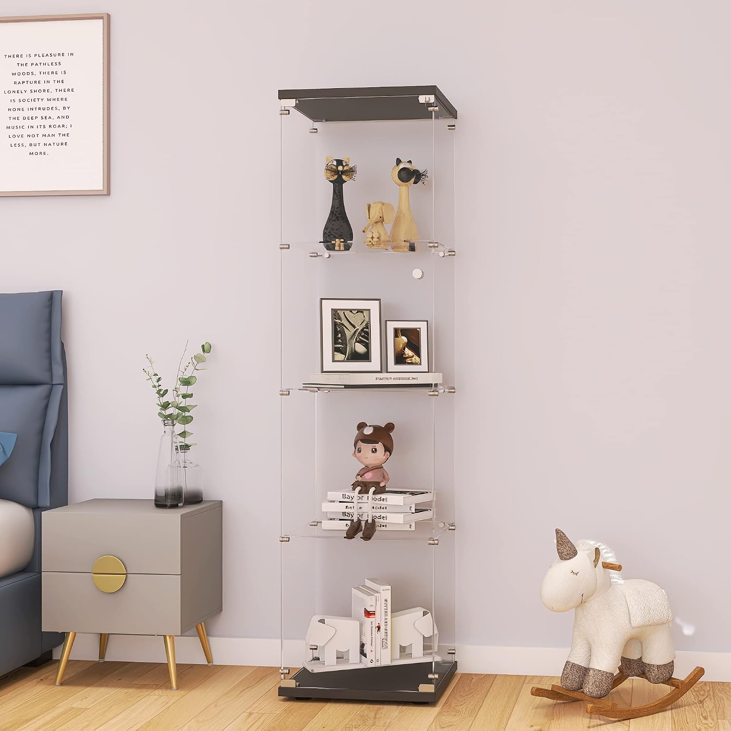 Glass Display Cabinet With Loc - Books 评论和价格